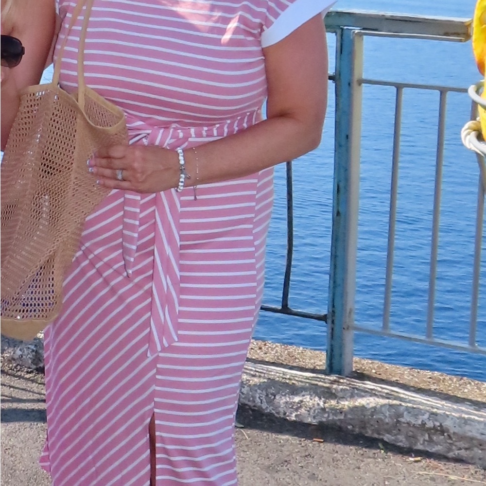 Pink Striped Maxi Dress